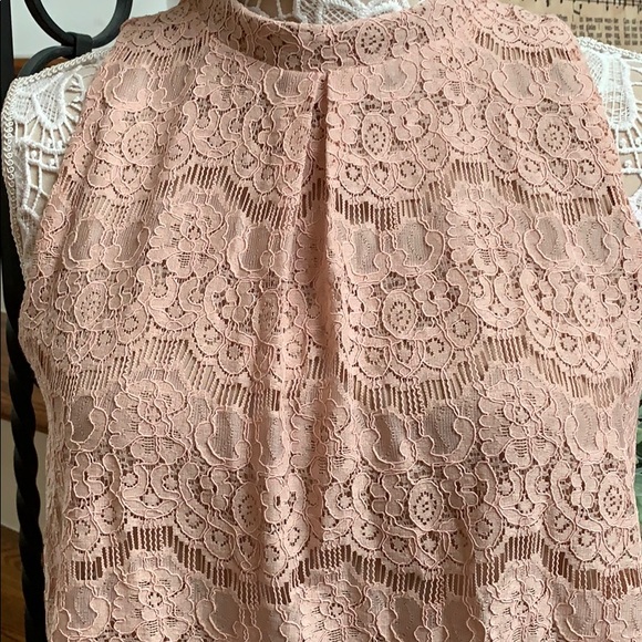 Love, fire top size L sleeveless blush lace - Picture 2 of 8